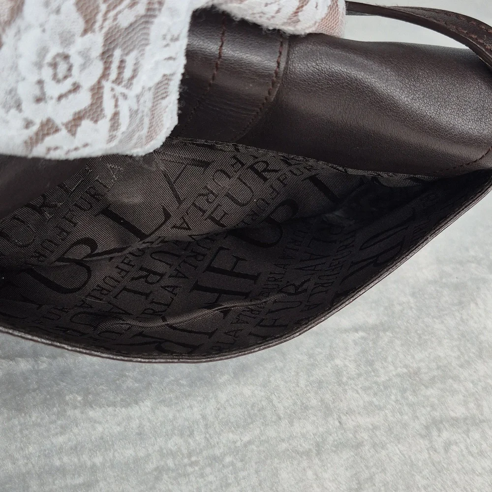 Furla Chocolate Brown Leather Shoulder Handbag